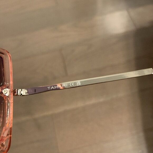 Tahari Pink Purple Oversized Sunglasses #6 - Picture 5 of 5